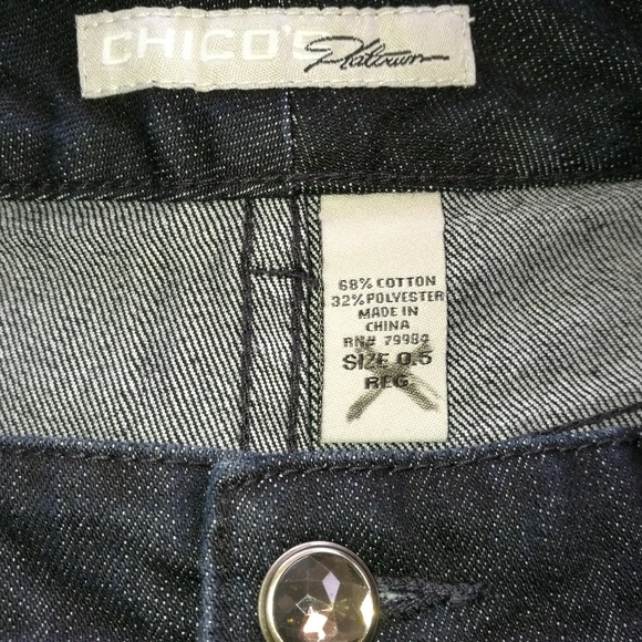 CHICO'S PLATINUM Embellished Jeans Size 6 - Picture 4 of 6